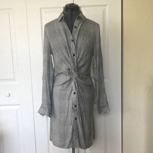 NWT Love Tree Black and White Plaid Tie Front Dress, Size S 🔴CLEARANCE🔴